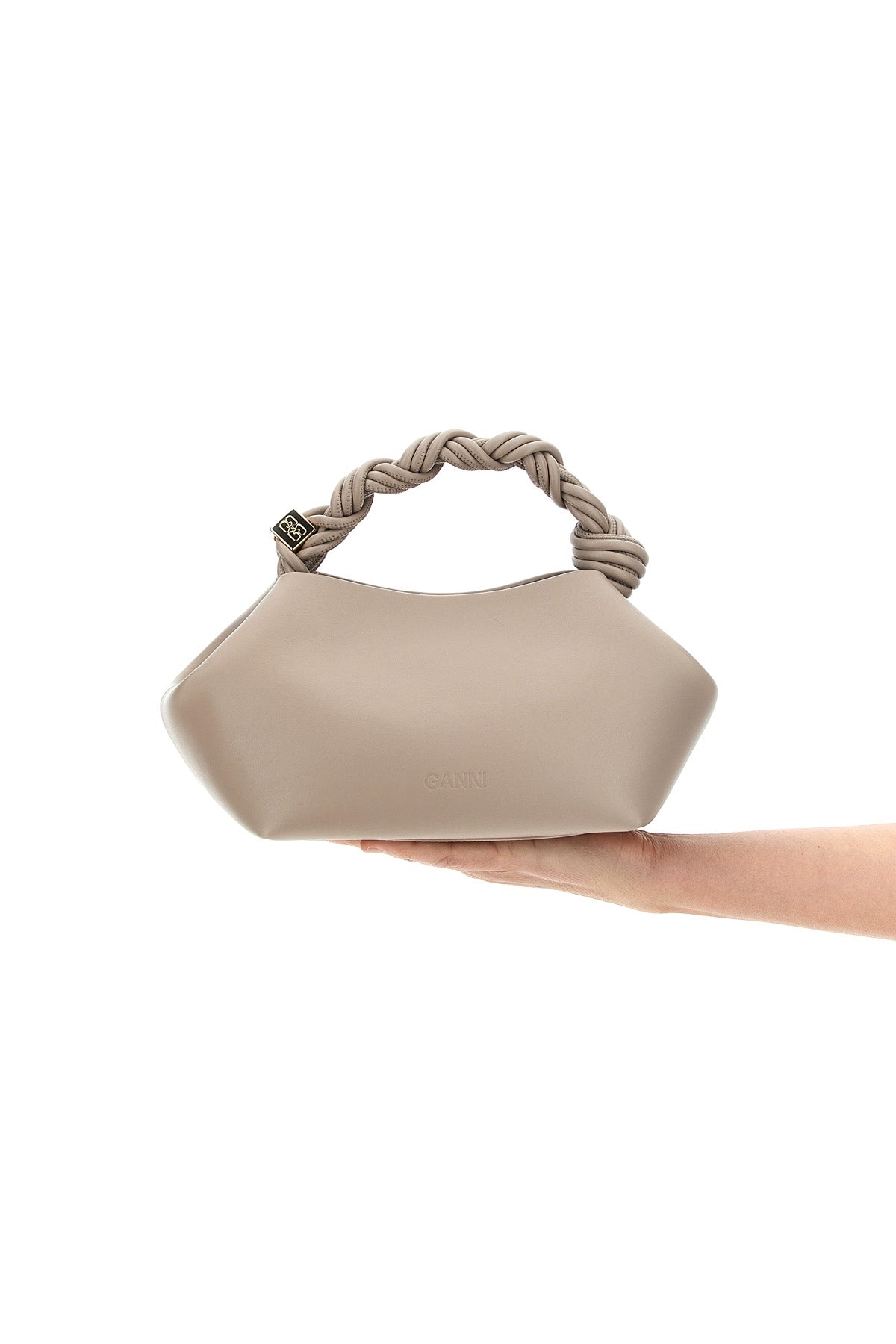 small ganni bou handbag in leather-effect fabric