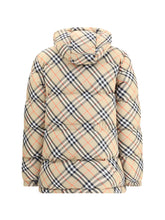 BURBERRY M hooded check down jacket 
