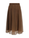 pleated circle midi skirt