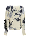 wool and cashmere sweater with applied roses