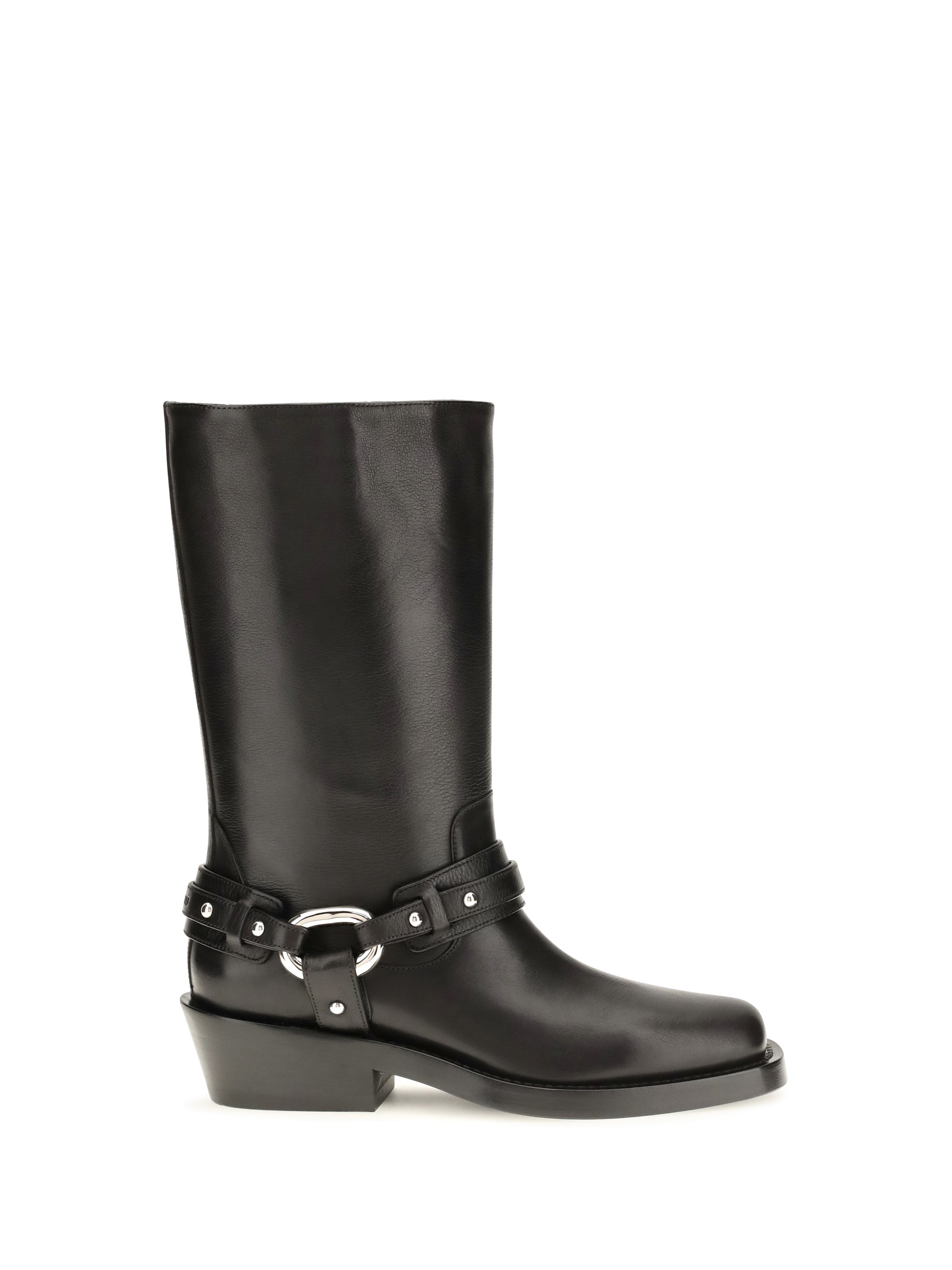 leather buckle snkle boots