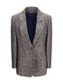 GIORGIO ARMANI 42 single-breasted jacket cchevron jacquard viscose