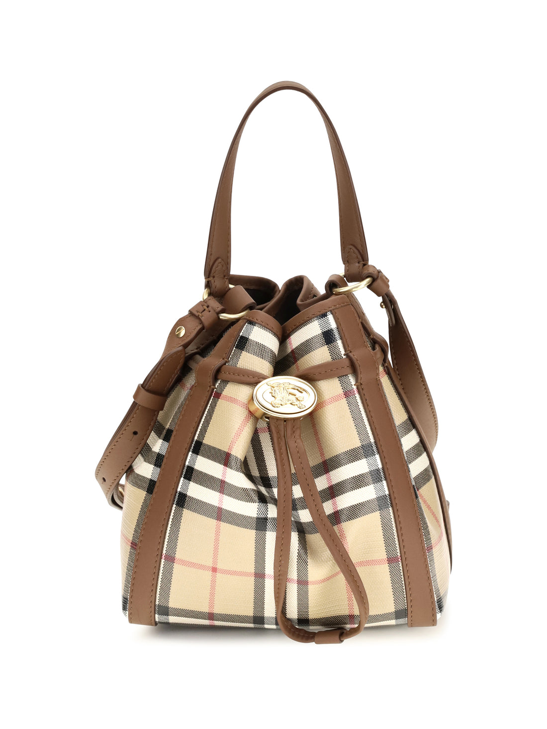 BURBERRY OS mini check bucket bag