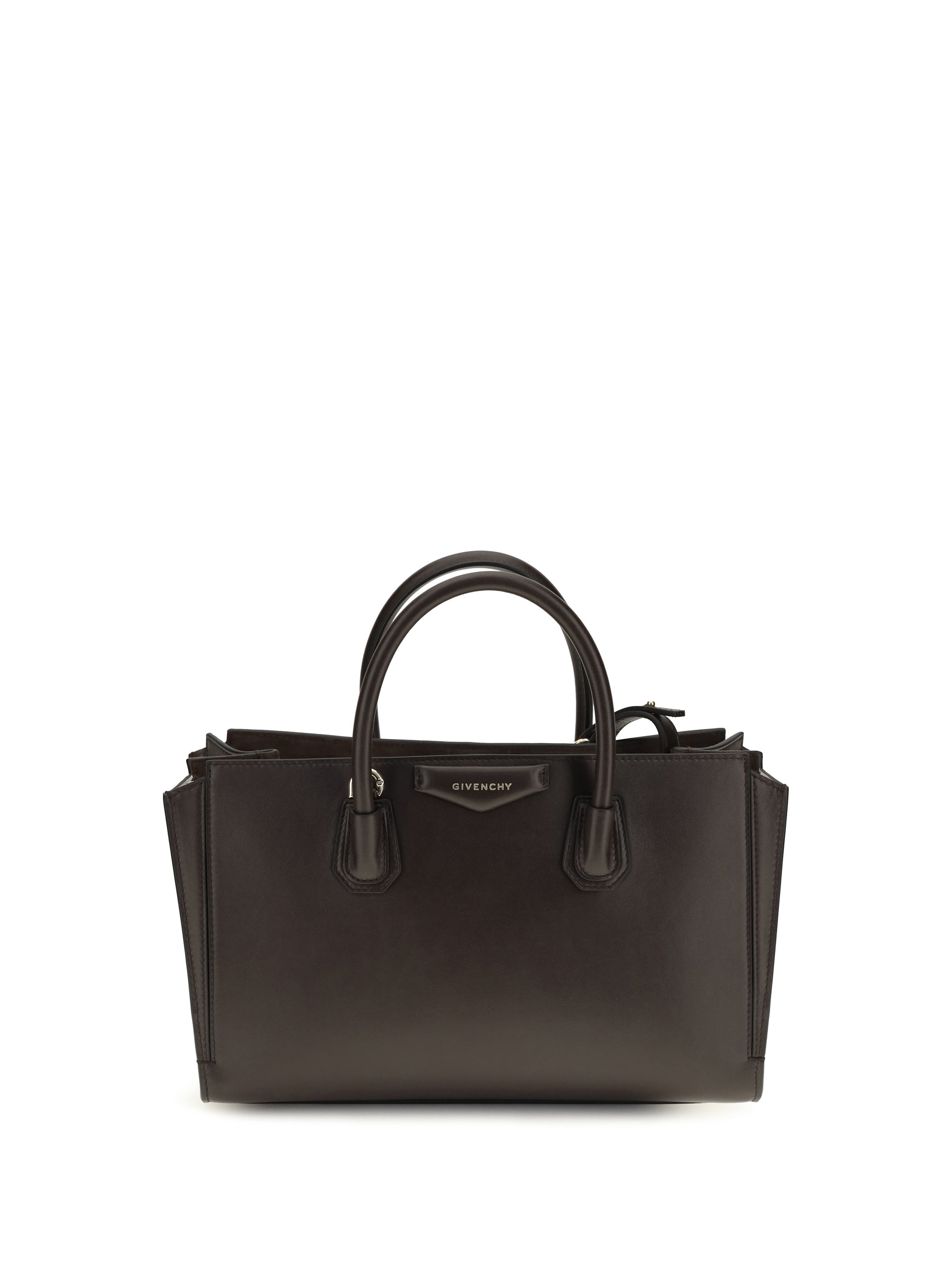 small antigona catchall glossy grained leather handbag