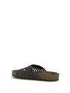 lace-up slides with monili embellishment