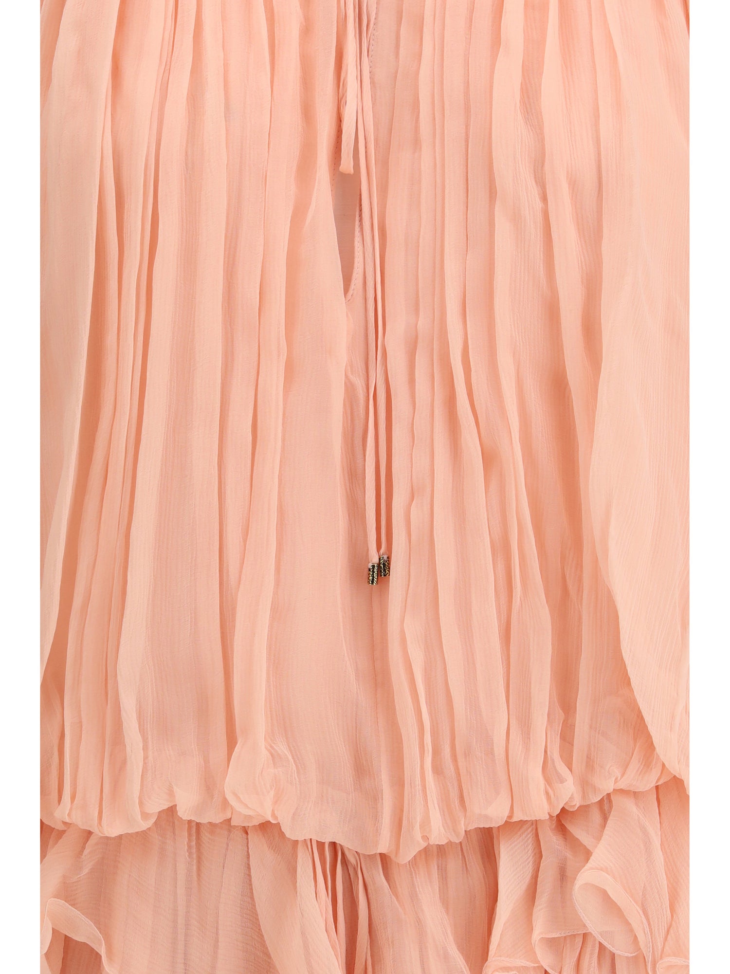 CHLOÉ 36 mini dress with cape in silk muslin