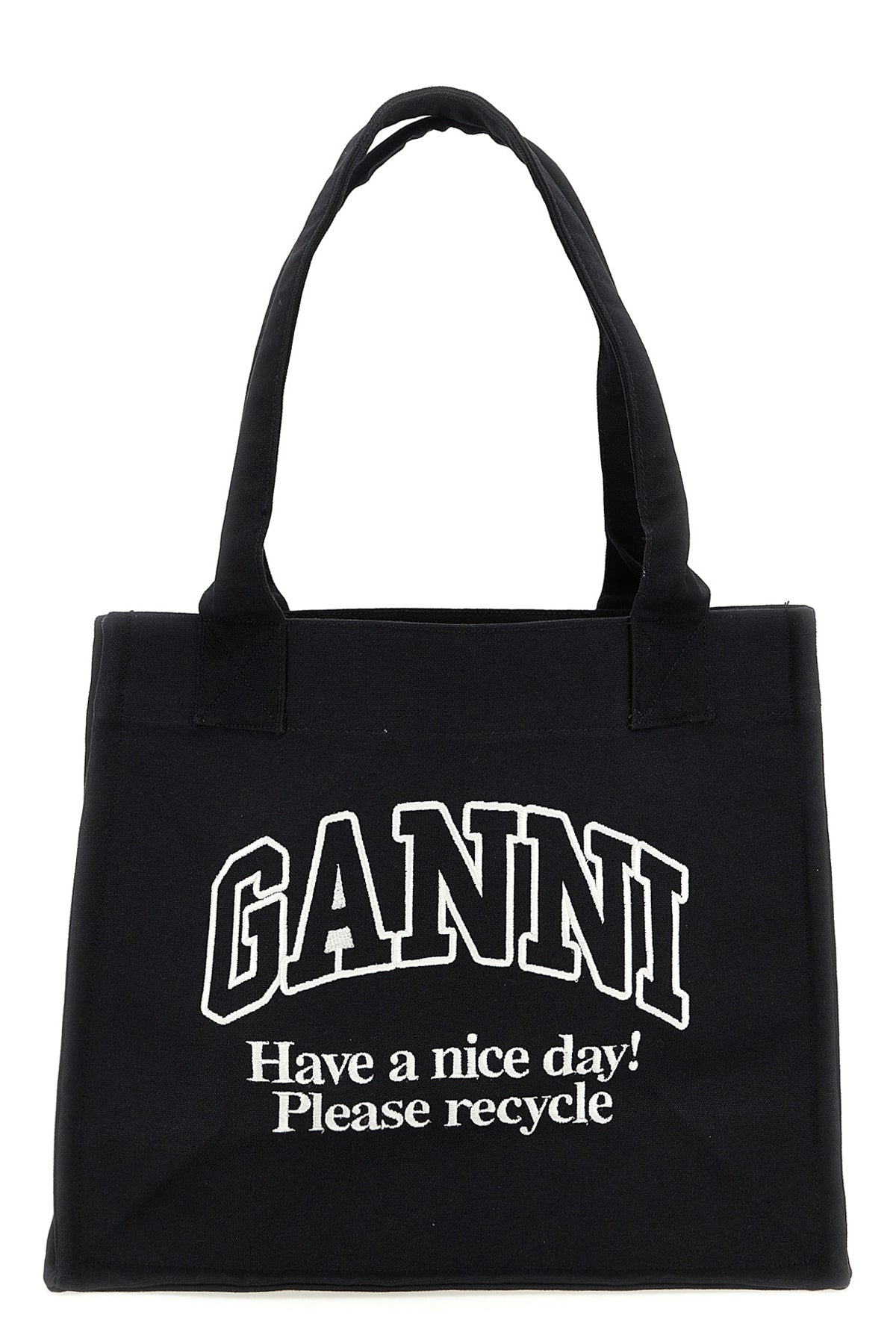 large easy shopper contrasted logo cotton canvas shopping bag