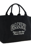 the xxl shopper bag by ganni stands out for its oversized and unstructured silh