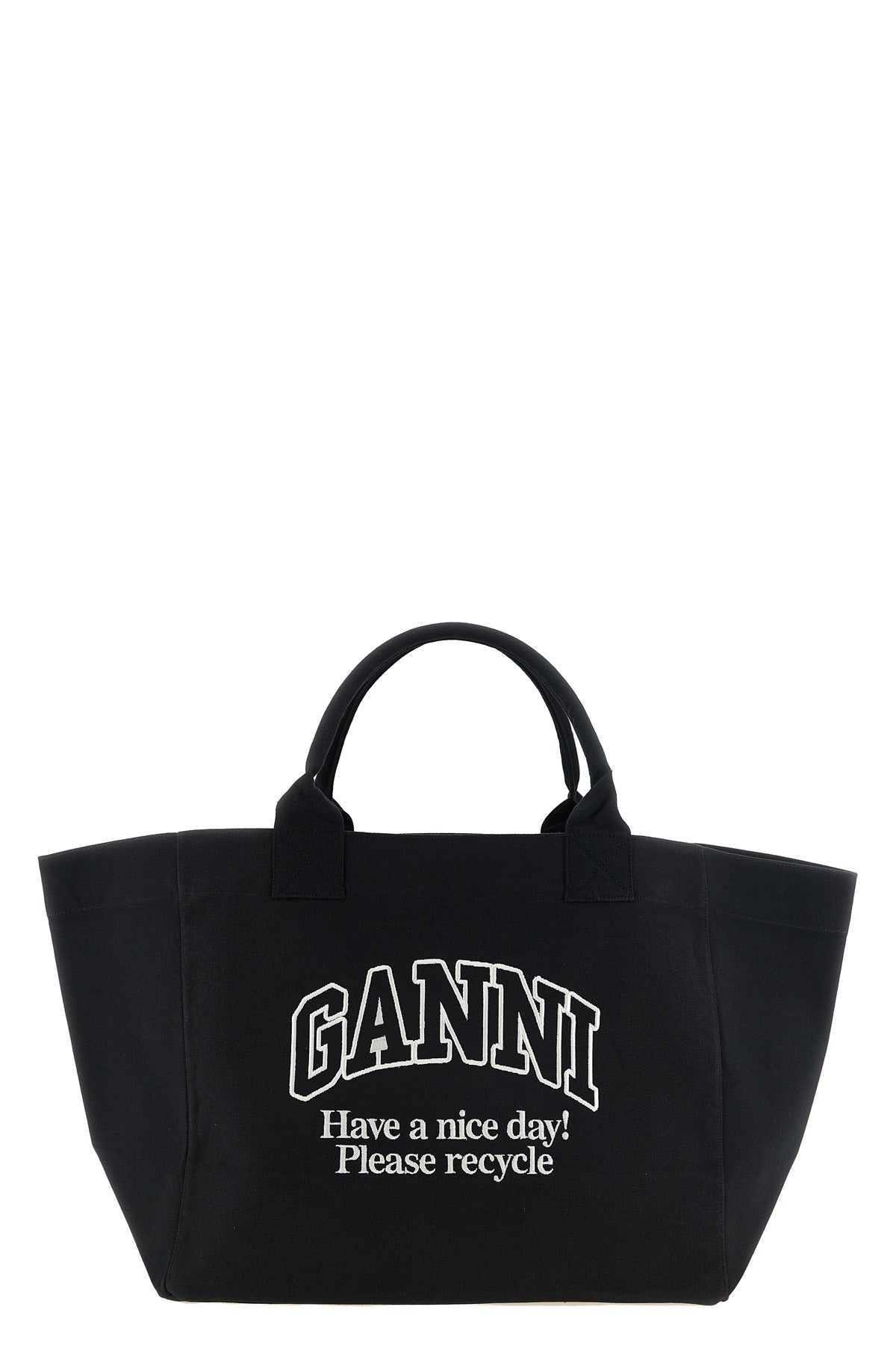 the xxl shopper bag by ganni stands out for its oversized and unstructured silh