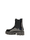 brushed leather ankle boots