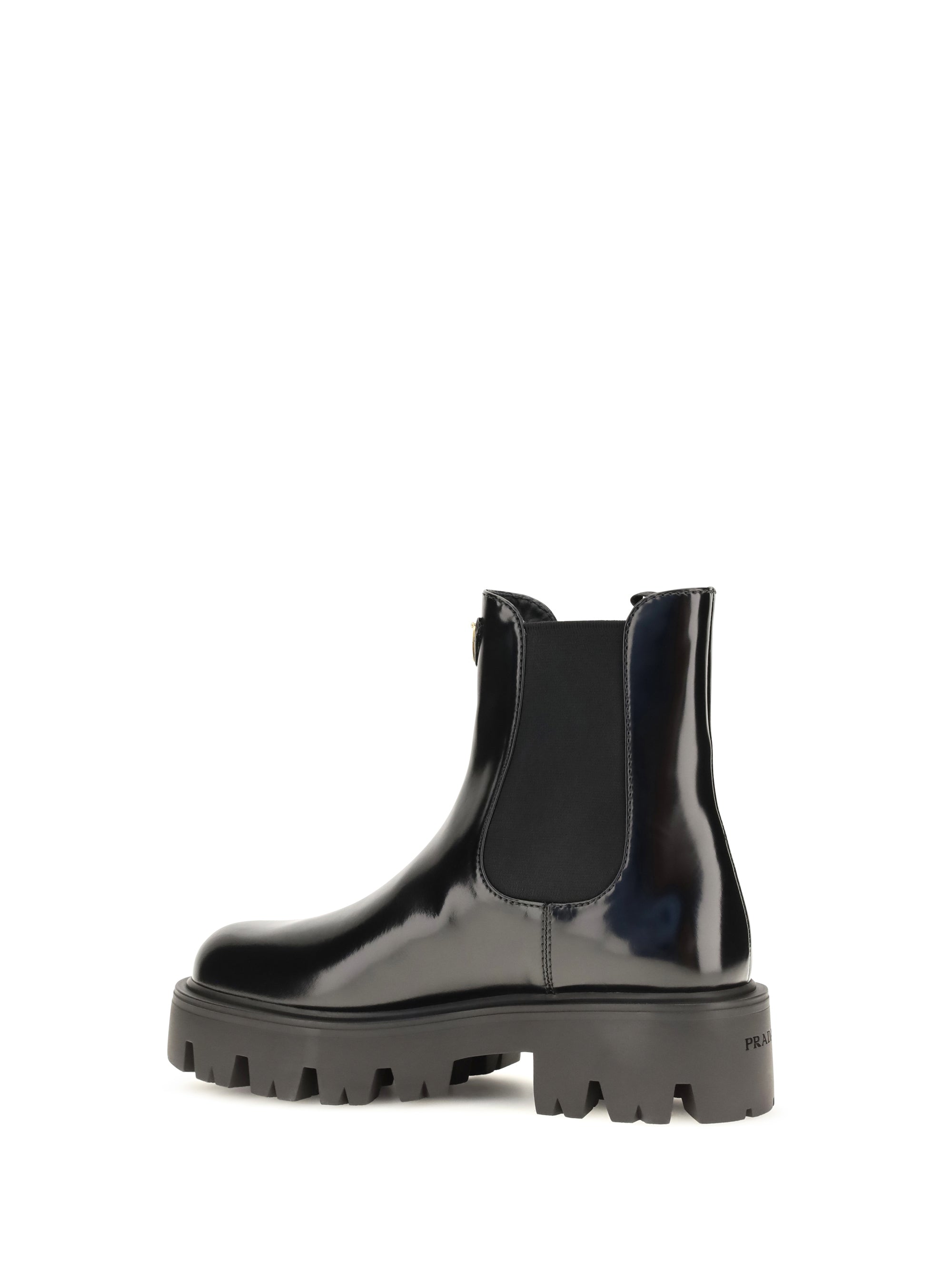 brushed leather ankle boots
