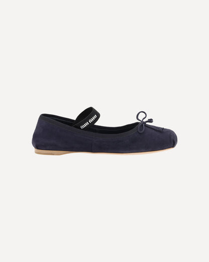 Miu Miu Suede Ballerinas Blue