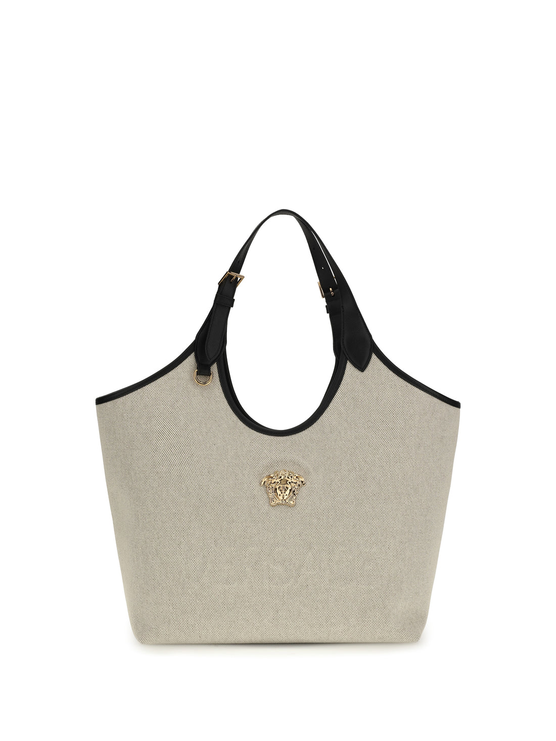 VERSACE OS tote fabric calf leather