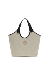 VERSACE OS tote fabric calf leather