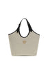 VERSACE OS tote fabric calf leather