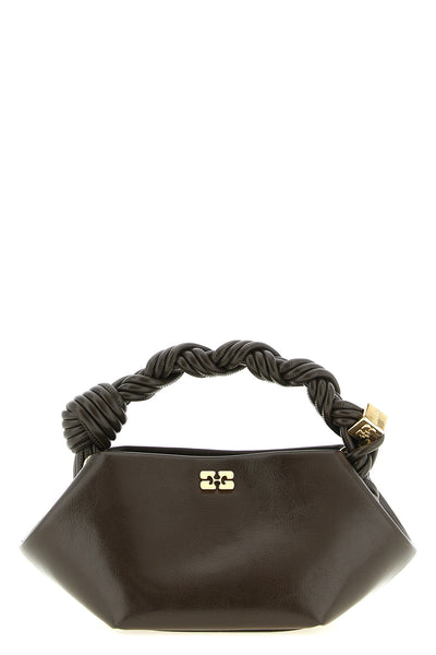the ganni bou mini handbag redefines geometric volumes through a sculptural he