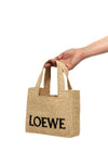 font tote mini raffia shopping bag