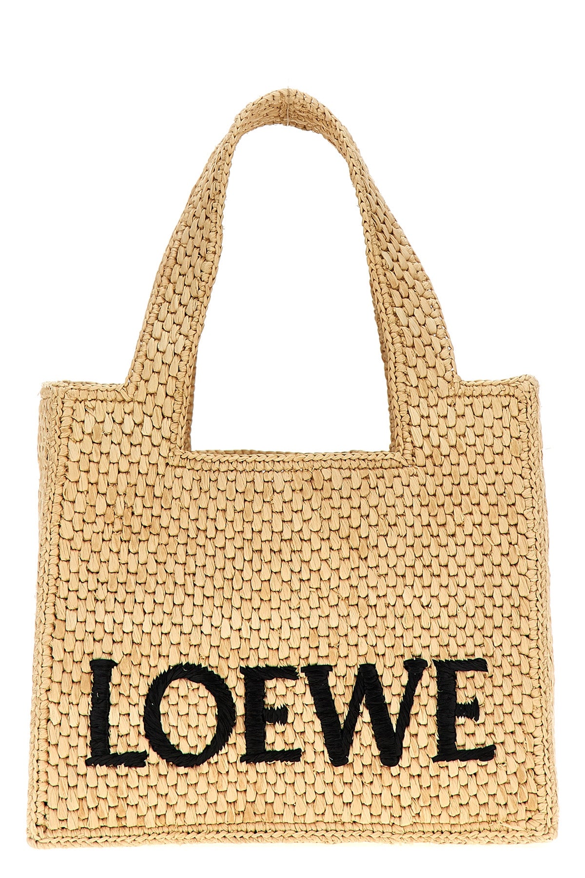 font tote mini raffia shopping bag