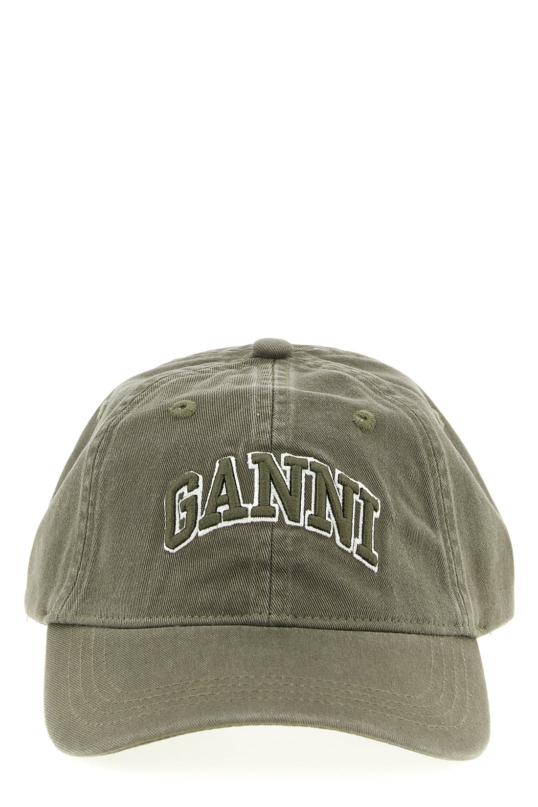GANNI OS used-effect washed cotton canvas cap