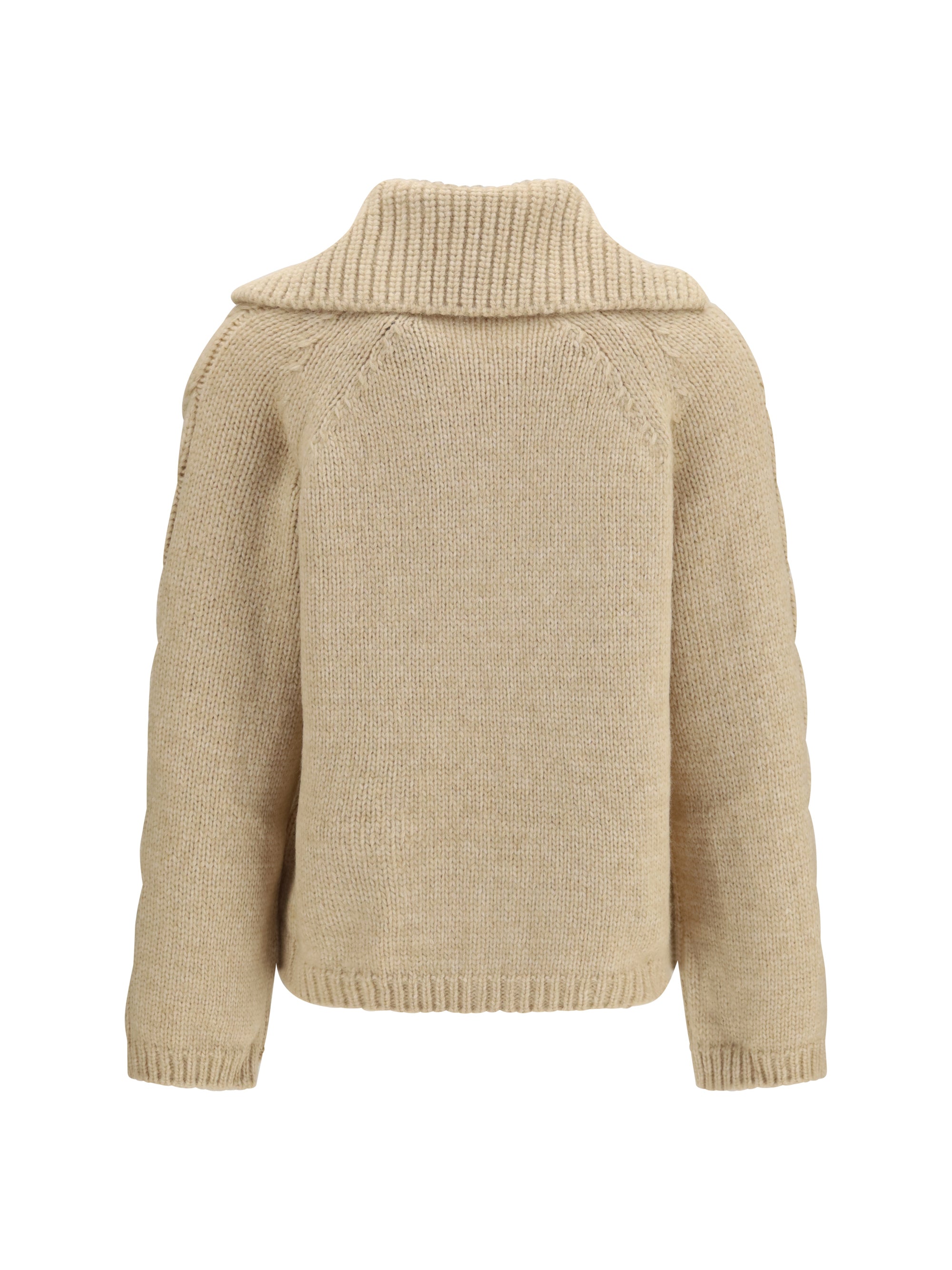 alpaca and wool blend zip cardigan