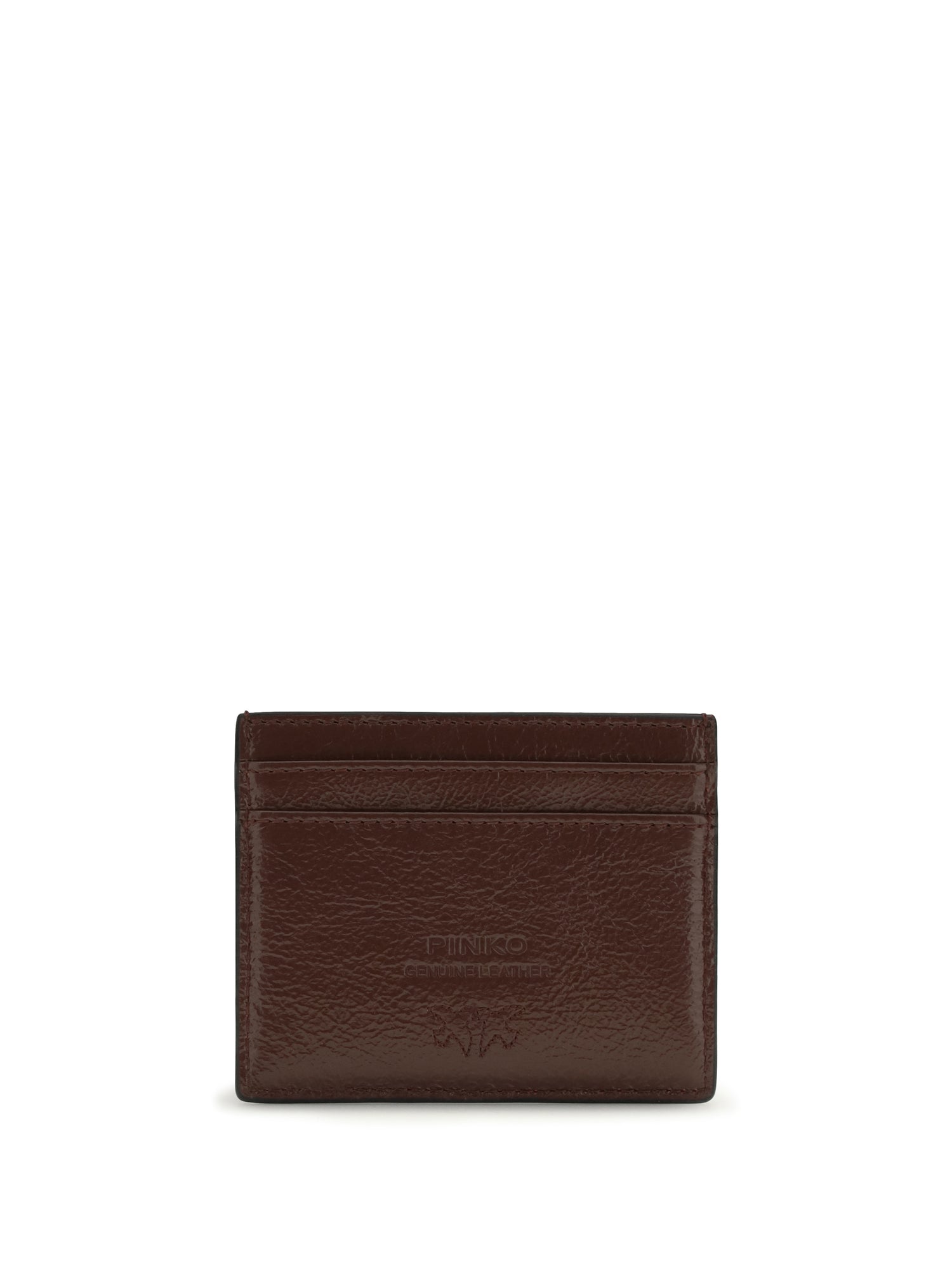 PINKO OS shiny leather card holder