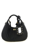 mini hobo handbag in textured faux leather