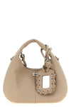 mini hobo handbag in textured faux leather