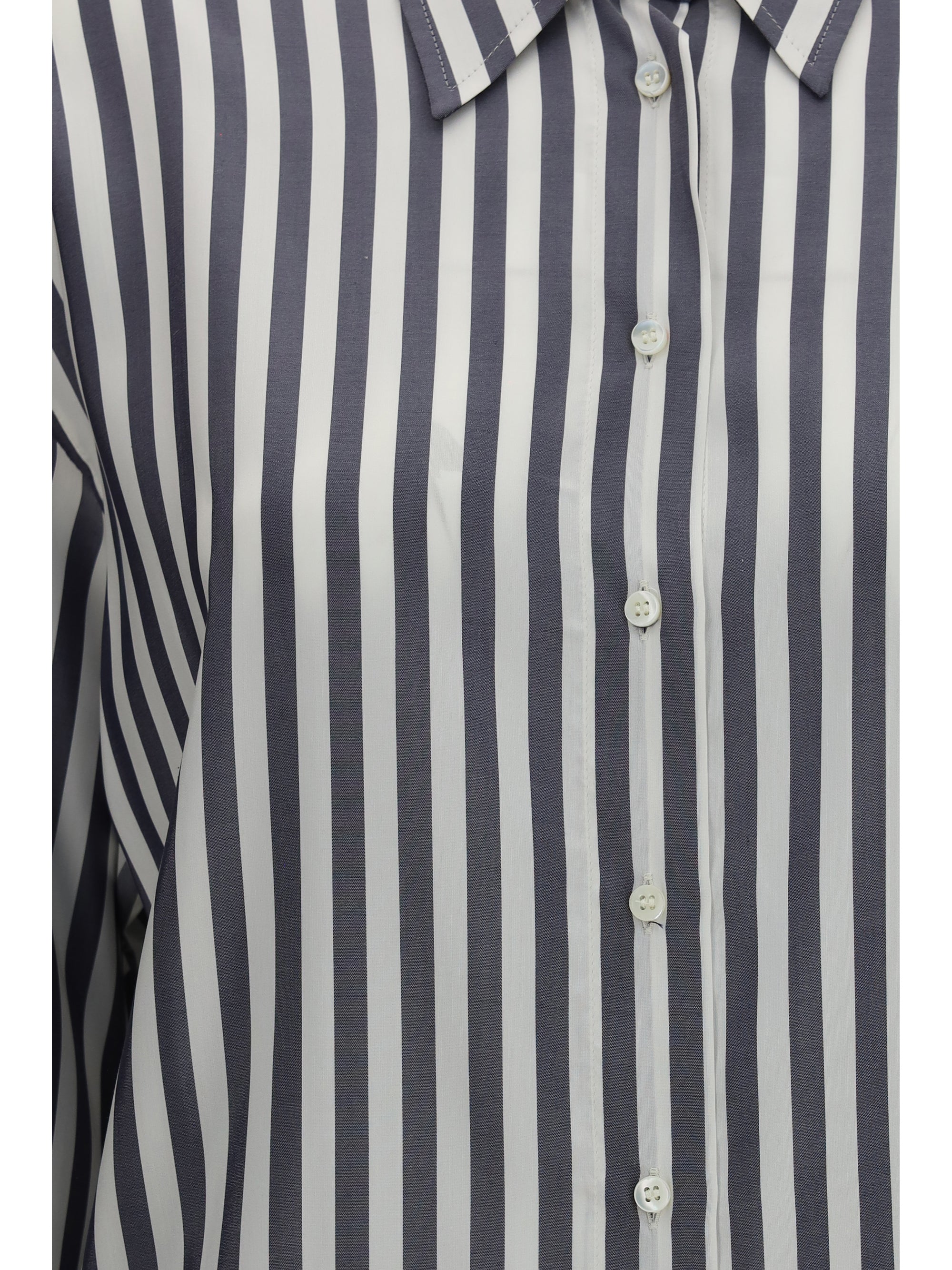 silk poplin striped shirt