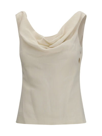 viscose and linen twill top