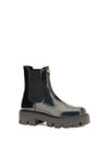 brushed leather ankle boots