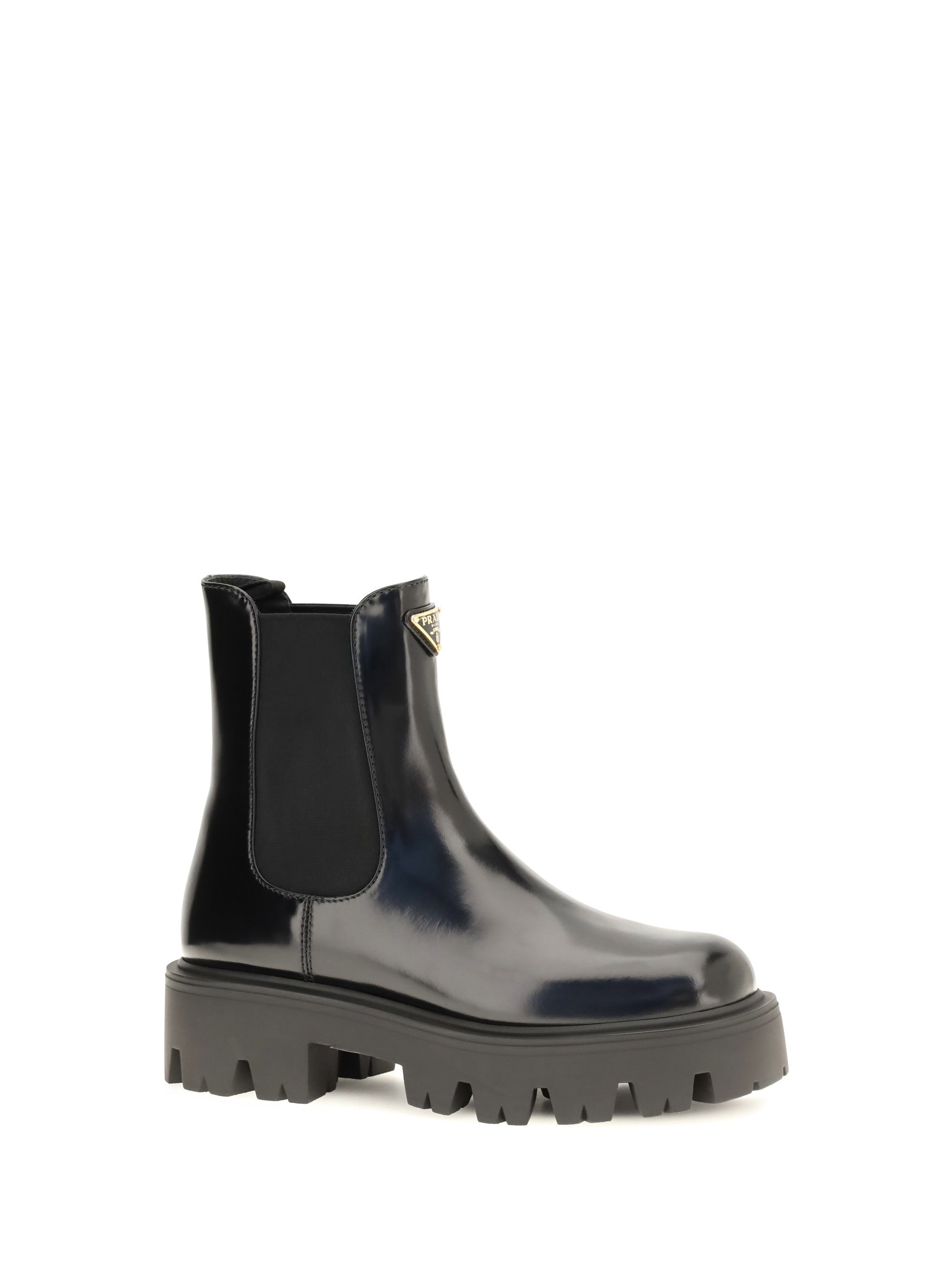 brushed leather ankle boots