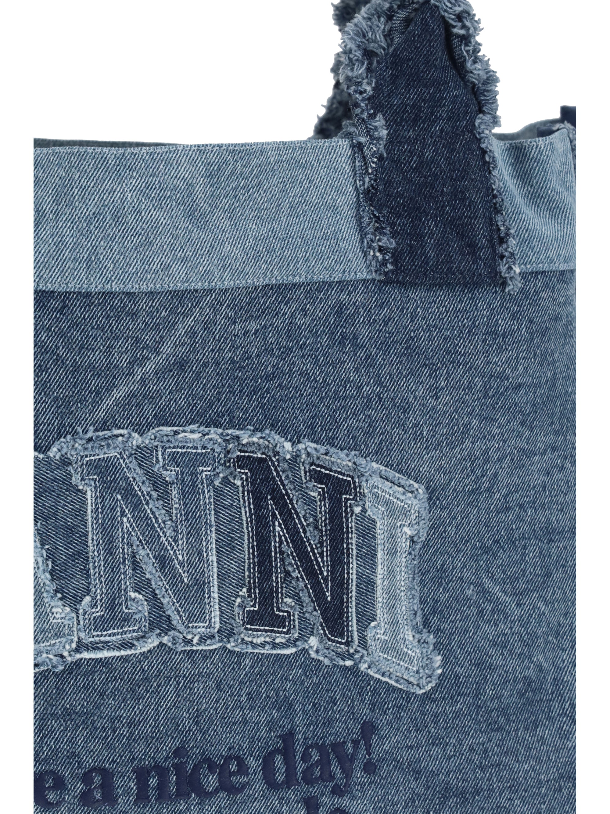 medium trapeze denim shopper