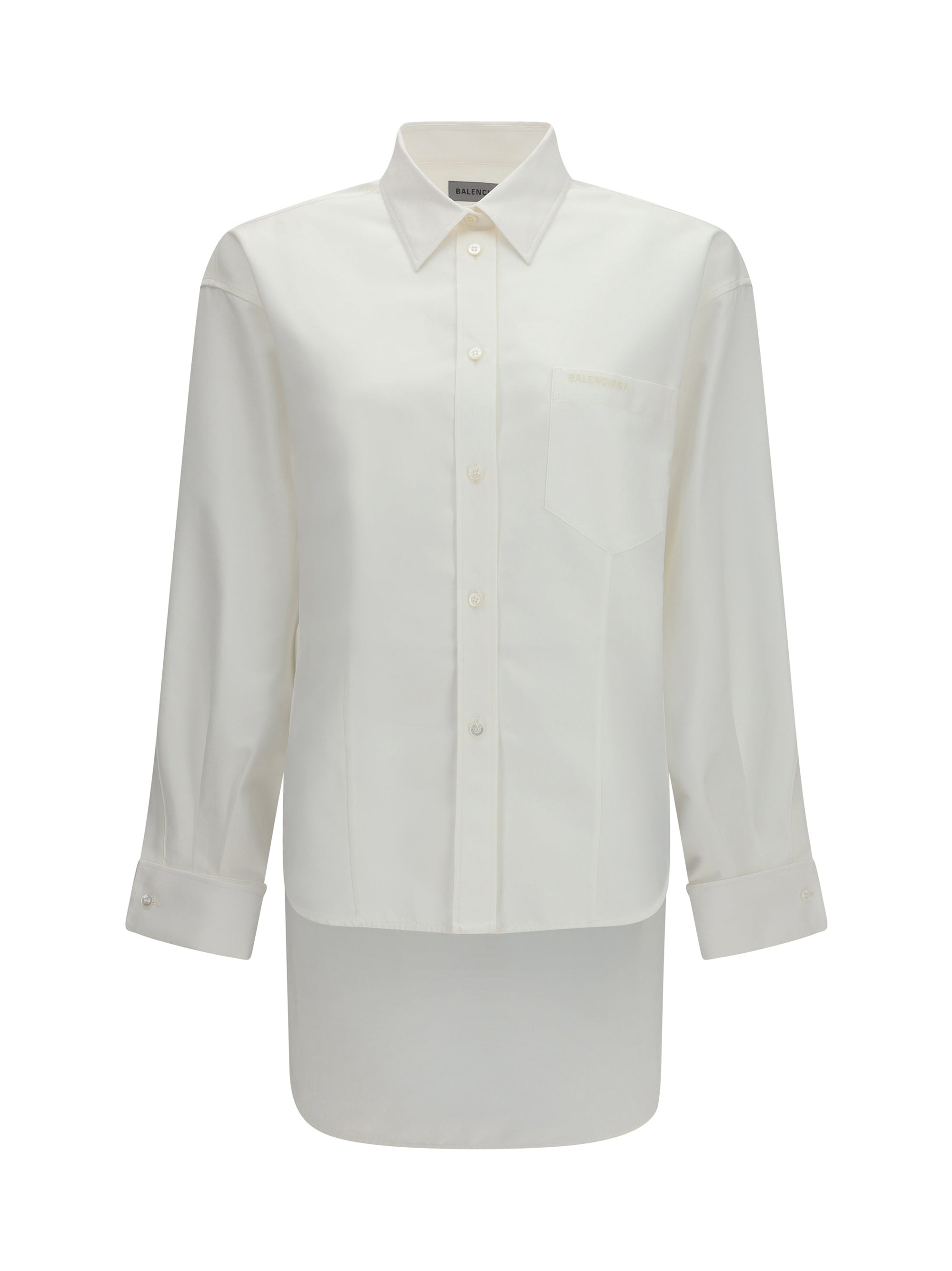 classic shirt in silk poplin and cotton organdy