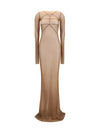 long transparent tulle dress