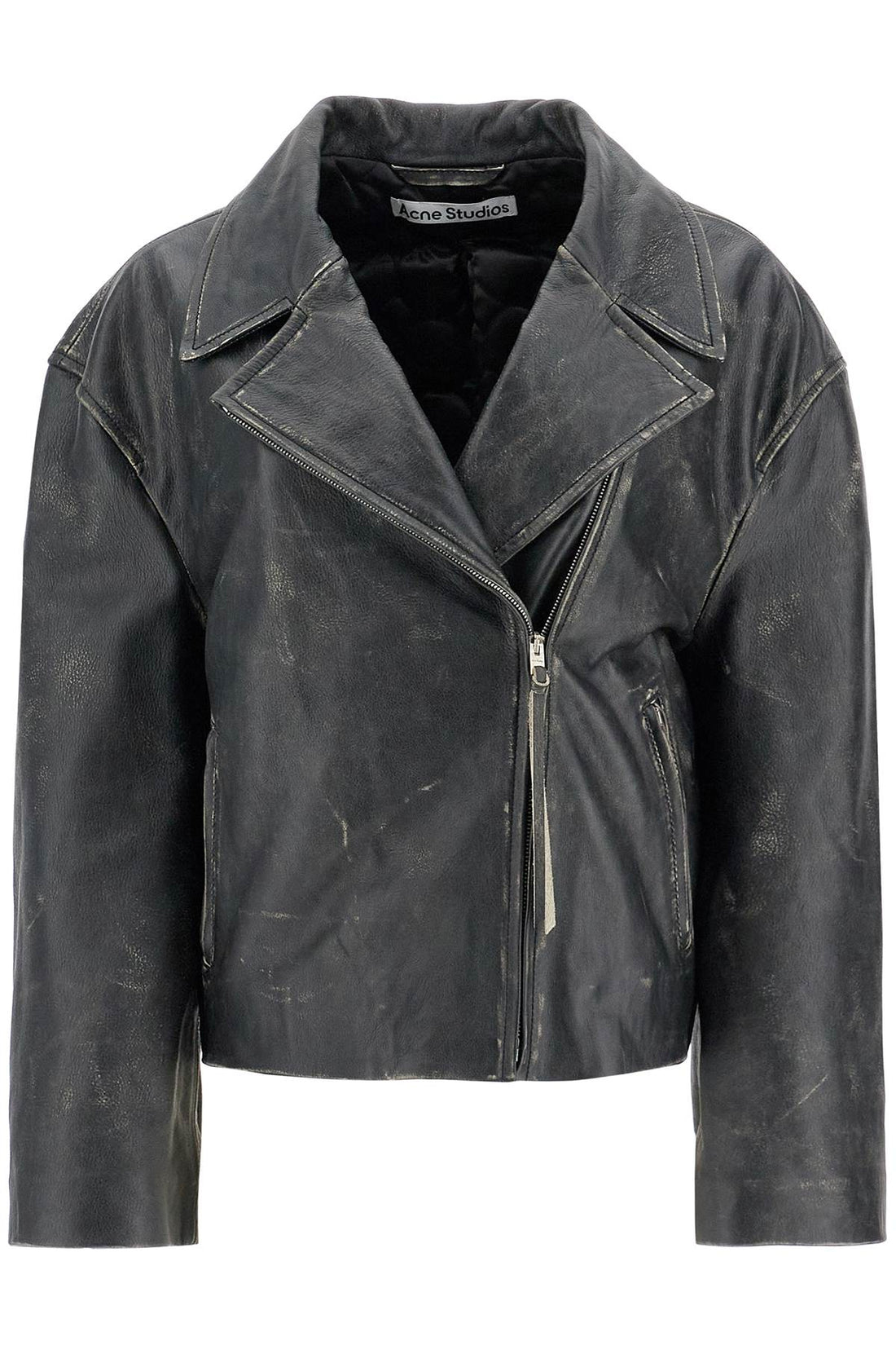 padded sand-colored leather jacket