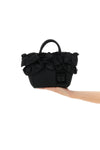 mini shopper ruffle handbag in technical fabric