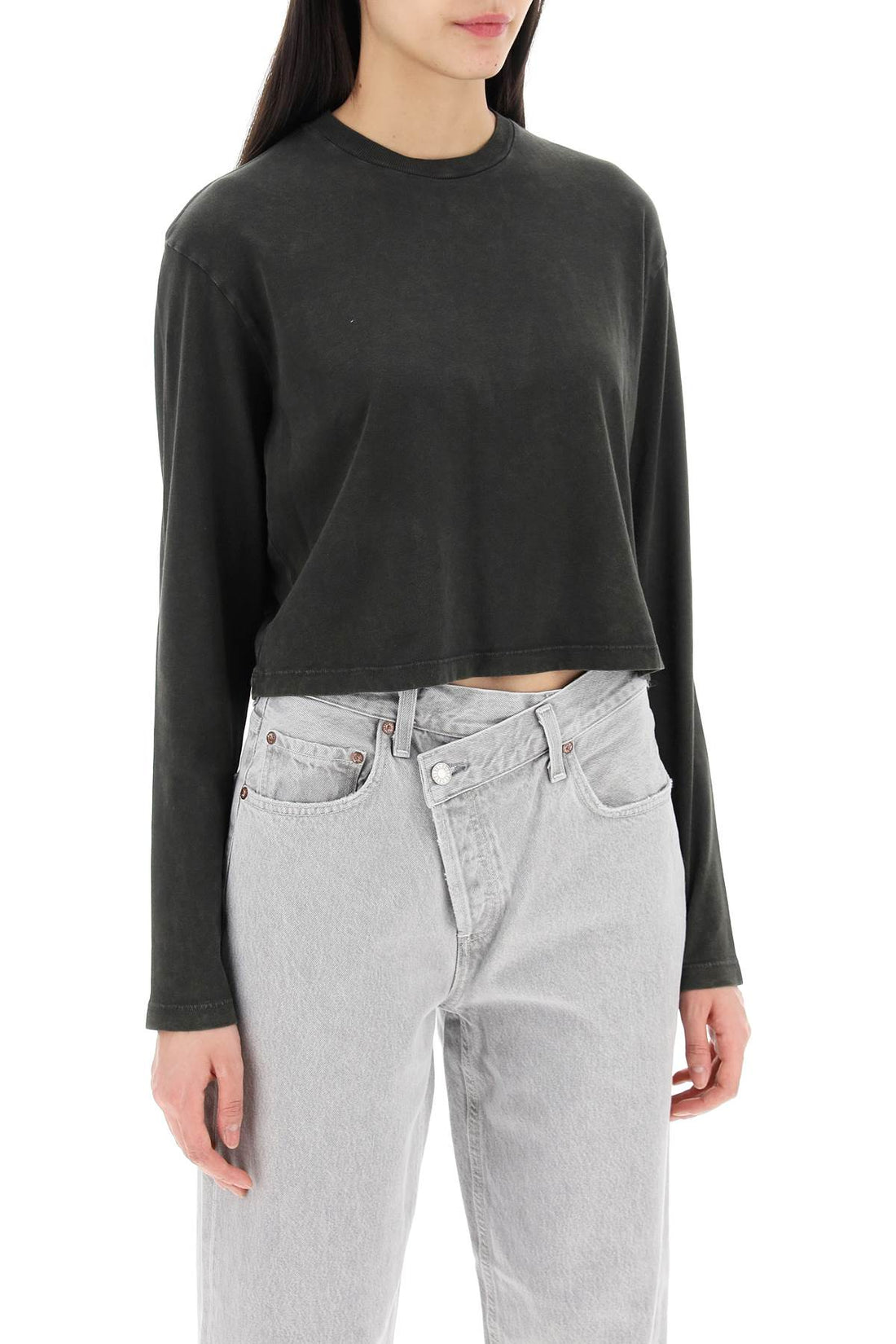 &quot;cropped long-sleeved mason t