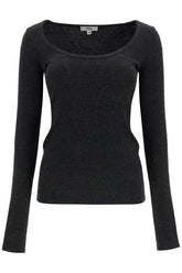 fitted top with deep neckline