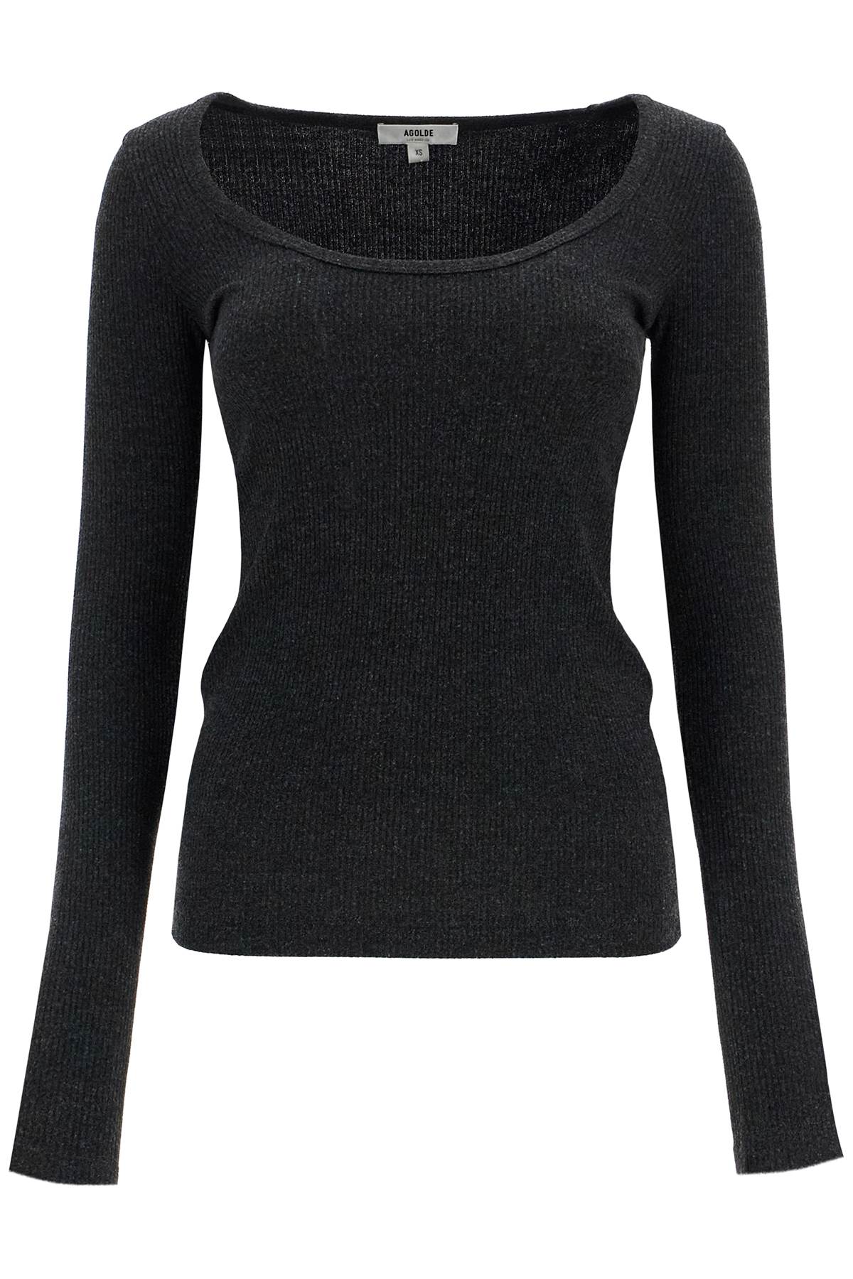 fitted top with deep neckline