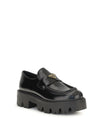 brushed leather loafers