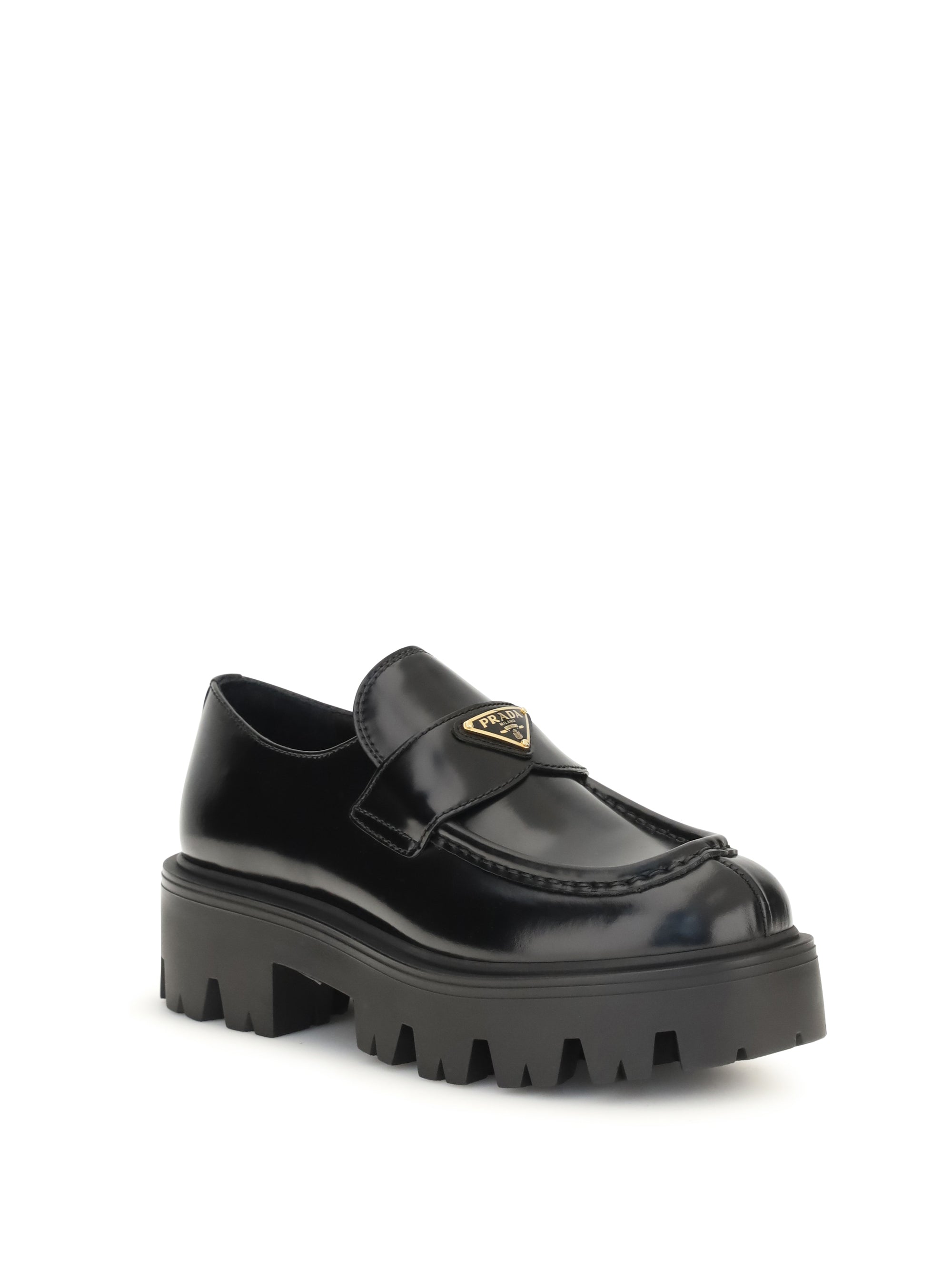 brushed leather loafers