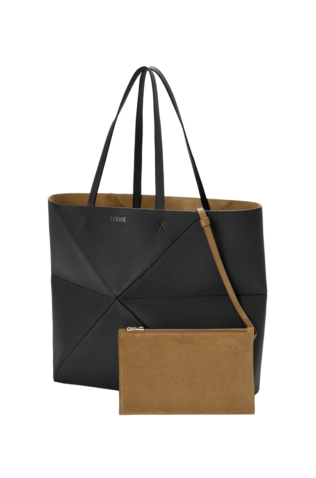 Large Horizontal Puzzle Fold Leather Tote