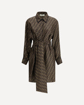 Fendi Ff Pattern Shirt Dress Brown