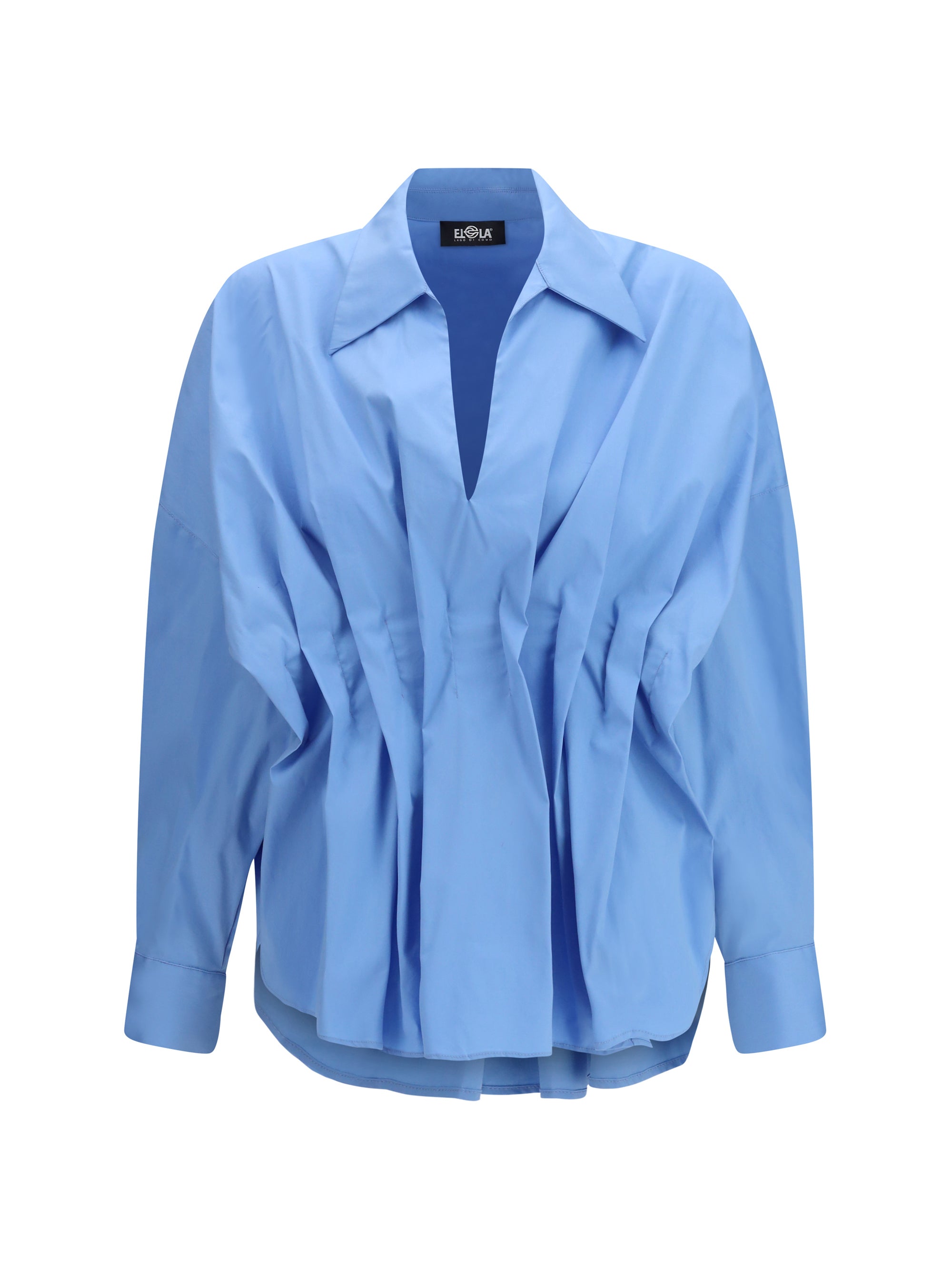 shirt with front ruching in cotton