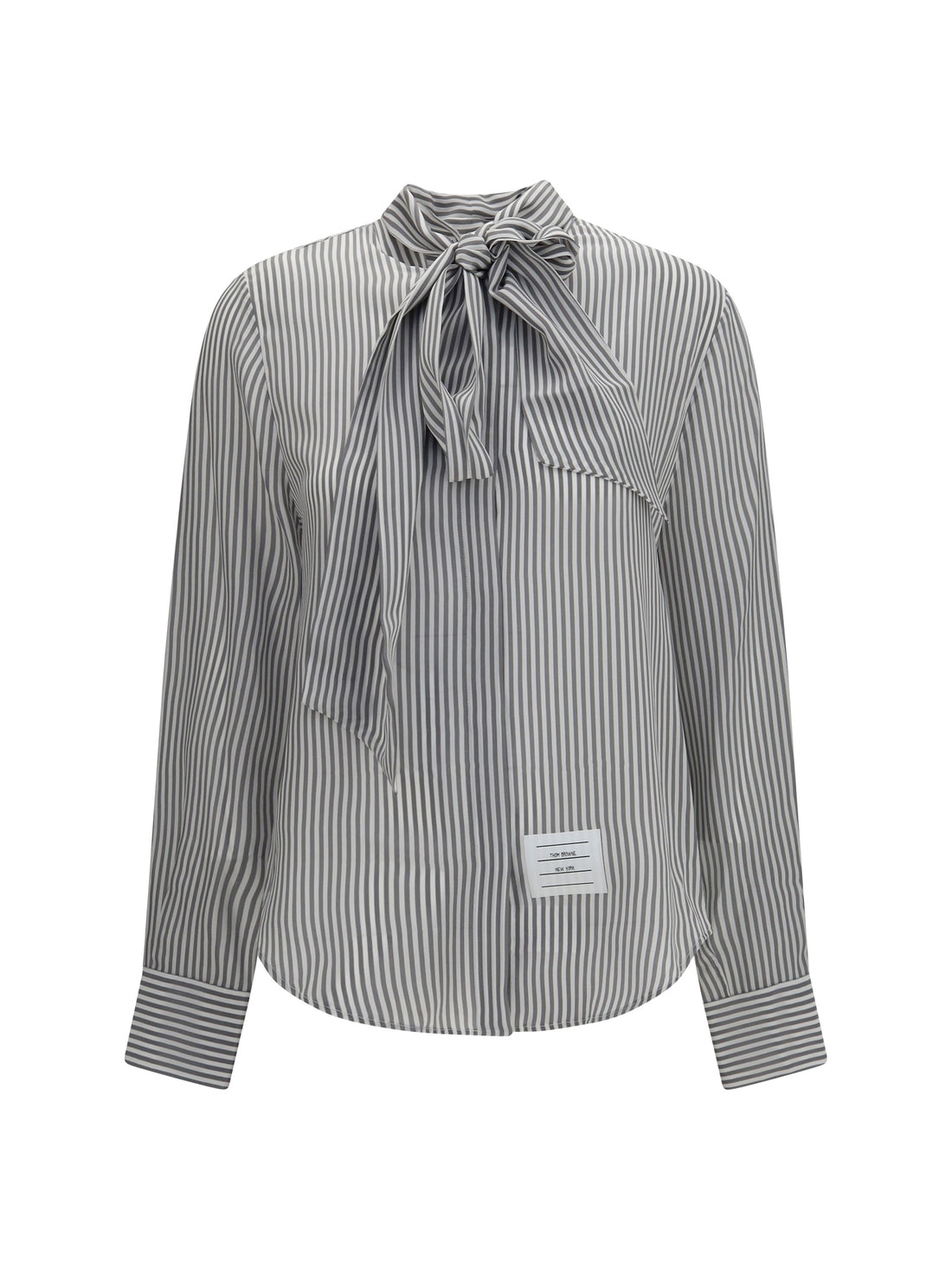 THOM BROWNE 40 striped silk shirt with removable collar