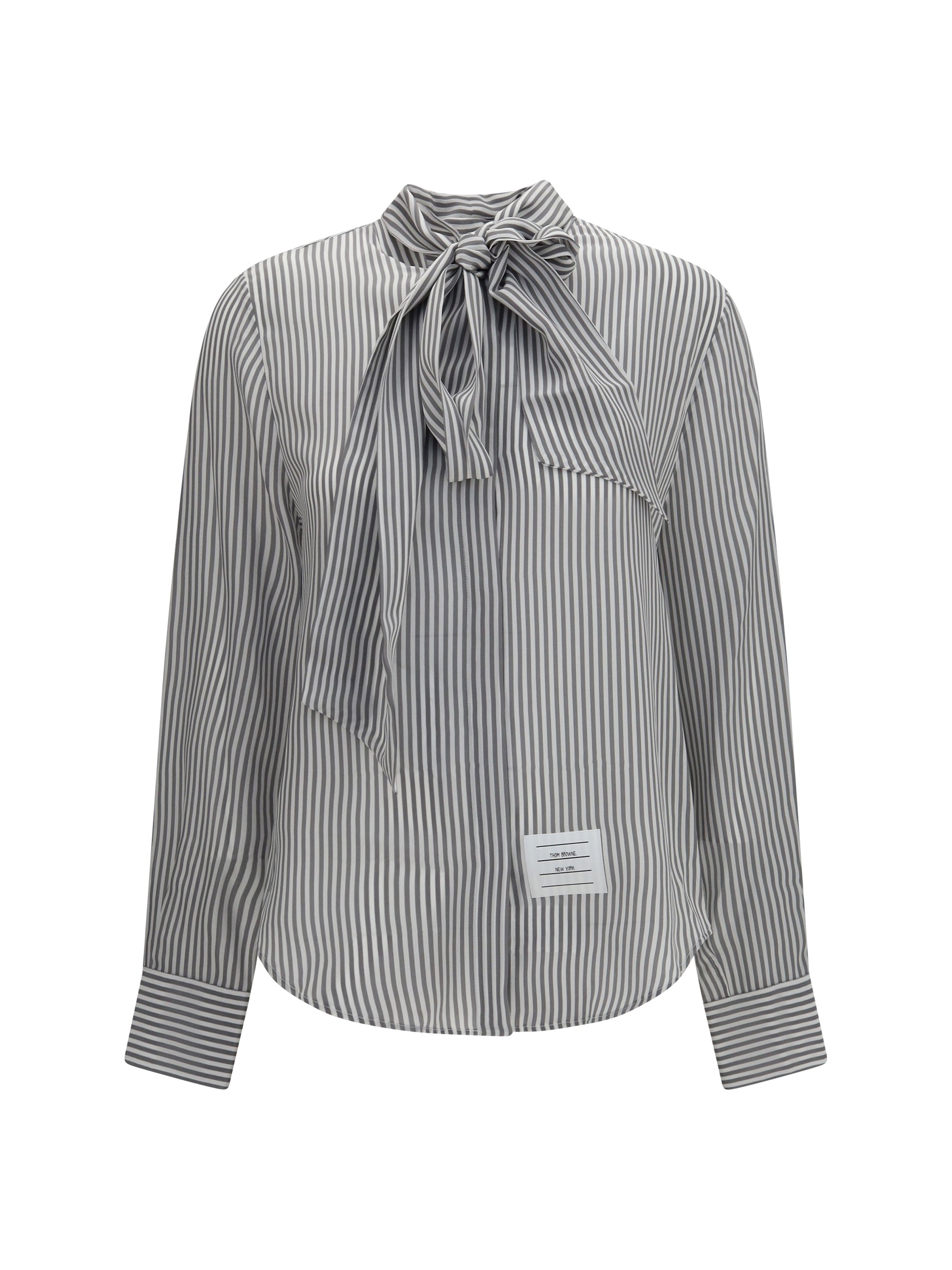 striped silk shirt with removable collar
