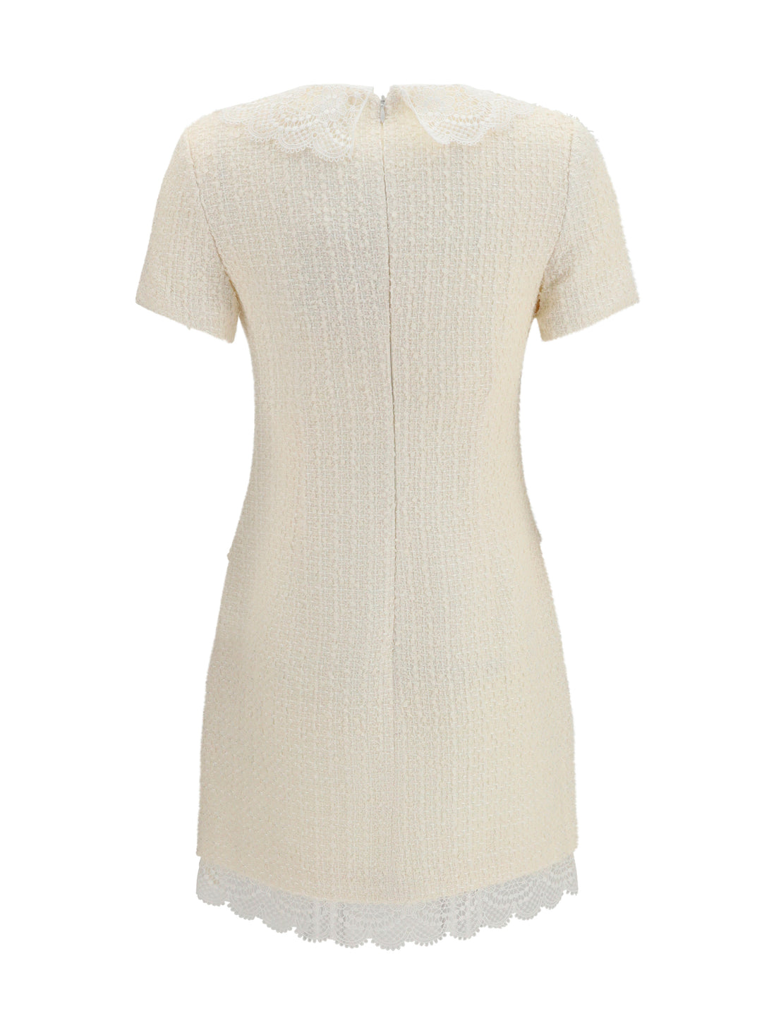 SELF-PORTRAIT 8 tailored mini dress with bouclé lace inserts