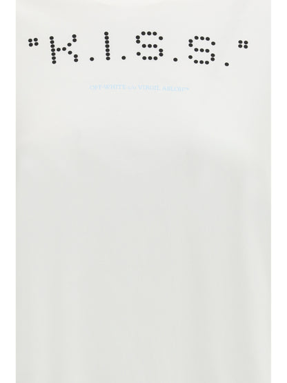 OFF-WHITE L kiss quote t-shirt 