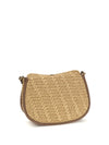 raffia crochet pony shoulder bag