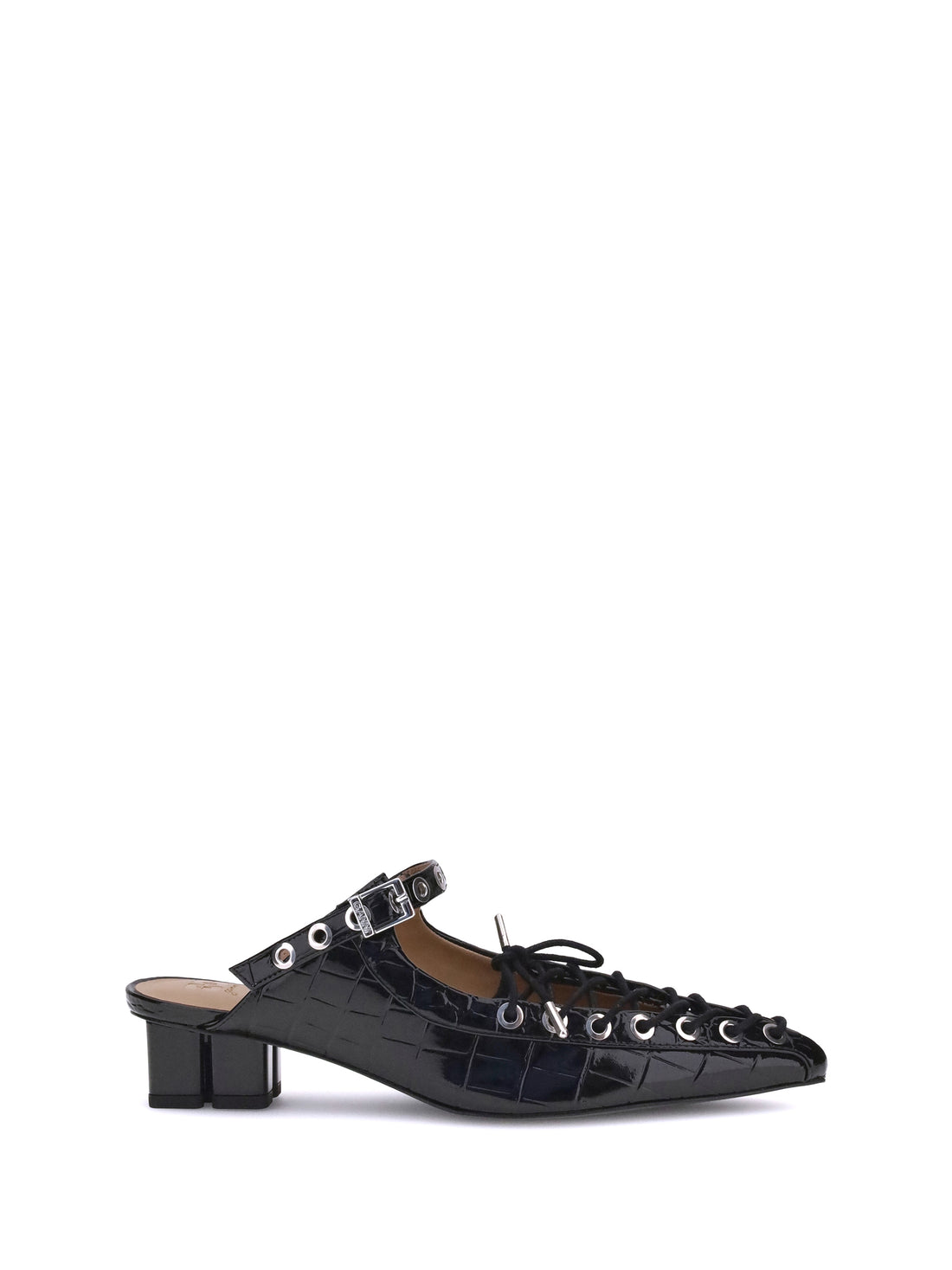GANNI 36 oleatex laced mules
